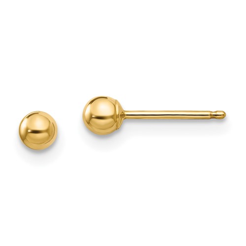 14K Yellow Gold Ball Studs