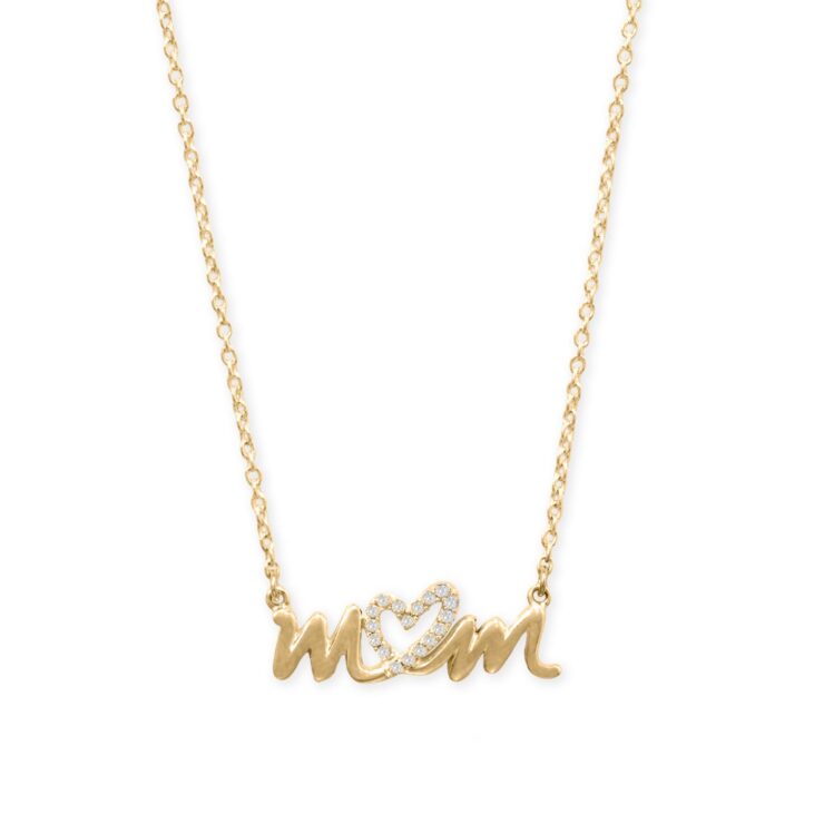 14K Gold Plated Sterling Silver Mom Necklace